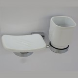 Аксессуары - Стакан керамический + мыльница - 725859-K