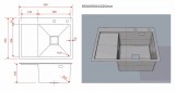 Мойка с левым крылом нерж.304 (65*50*22см) толщина 3/1мм