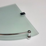 Полка для ванной угловая одинарная стеклянная 2202